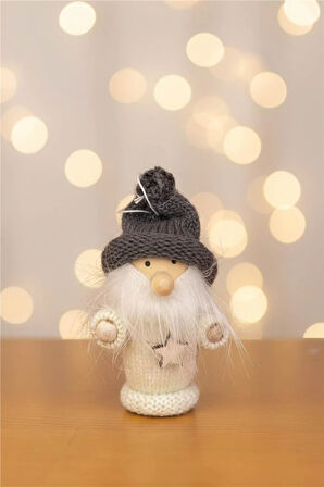 Yılbaşı Ağaç Süsü – Gri Bereli Noel Figürü