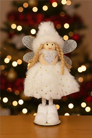 Yılbaşı Ağaç Süsü – Işıltılı Melek Figürü