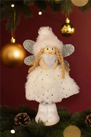 Yılbaşı Ağaç Süsü – Işıltılı Melek Figürü