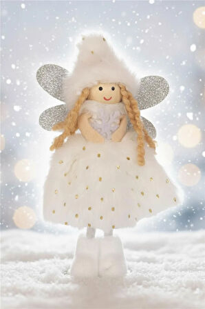 Yılbaşı Ağaç Süsü – Işıltılı Melek Figürü