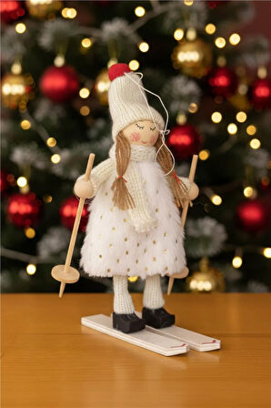 Yılbaşı Ağaç Süsü – Kayaklı Noel Figürü