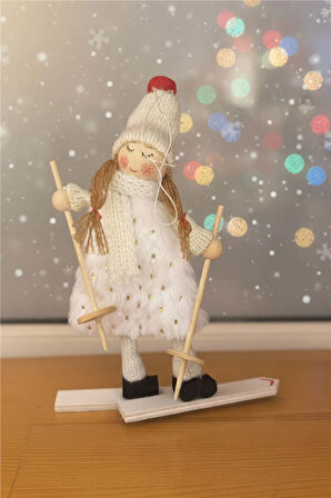 Yılbaşı Ağaç Süsü – Kayaklı Noel Figürü