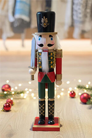 Yeşil ve Kırmızı Detaylı Kurşun Asker – 38 cm