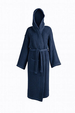 Lacivert Waffle (Gofre) Bornoz