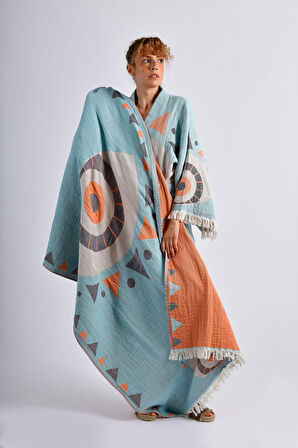 Mavi Evil Eye Peştemal