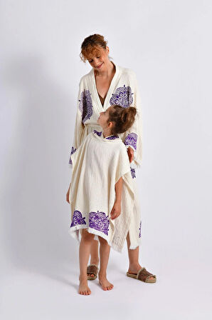 Naturel Mandala Kimono &Çocuk Panço Set 