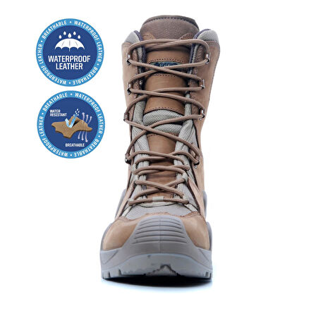 YDS ASTOR BOT -COYOTE, Hakiki Ciltli Nubuk Deri Profesyonel Askeri Bot