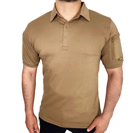 Wolftrap Polo Yaka 2 Cepli Kısa Kollu Taktik T-Shirt Koyu Bej