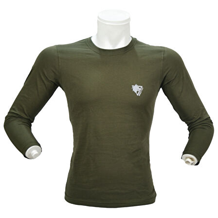 Wolftrap %100 Pamuk Haki Uzun Kollu Tişört