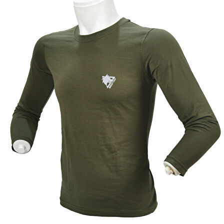 Wolftrap %100 Pamuk Haki Uzun Kollu Tişört