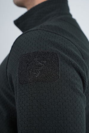 Wolftrap Tactical Yalaz Balıkçı Yaka Siyah Taktik Polar Kazak