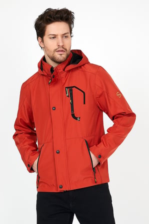 YENİ SEZON ERKEK TURUNCU SOFTSHELL KAPÜŞONLU İÇ CEPLİ SU VE RÜZGAR GEÇİRMEZ MEVSİMLİK&YAZLIK MONT