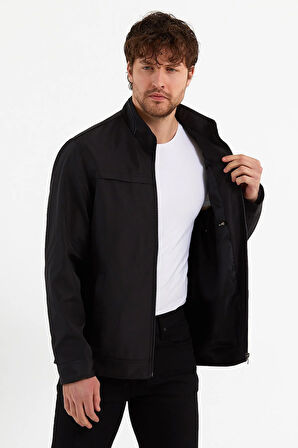 Yeni Sezon Erkek Siyah İki İç Cepli Su Ve Rüzgar Geçirmez Mevsimlik&Yazlık Mont