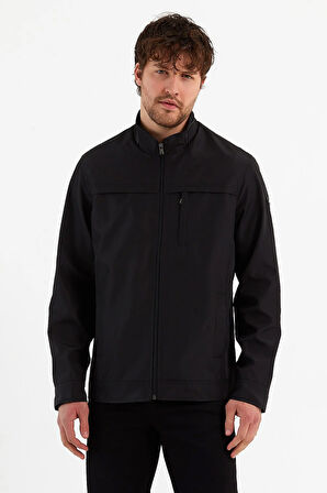 Yeni Sezon Erkek Siyah İki İç Cepli Su Ve Rüzgar Geçirmez Mevsimlik&Yazlık Mont