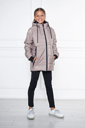 SİVAİST KREM KIZ ÇOCUK SU VE RÜZGAR GEÇİRMEZ İÇİ KALIN KÜRKLÜ YIKANILABİLİR MONT & KABAN