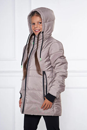 SİVAİST KREM KIZ ÇOCUK SU VE RÜZGAR GEÇİRMEZ İÇİ KALIN KÜRKLÜ YIKANILABİLİR MONT & KABAN