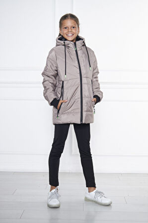 SİVAİST KREM KIZ ÇOCUK SU VE RÜZGAR GEÇİRMEZ İÇİ KALIN KÜRKLÜ YIKANILABİLİR MONT & KABAN