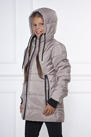 SİVAİST KREM KIZ ÇOCUK SU VE RÜZGAR GEÇİRMEZ İÇİ KALIN KÜRKLÜ YIKANILABİLİR MONT & KABAN