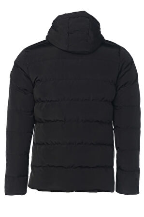 SİVAİST ERKEK SİYAH SU VE RÜZGAR GEÇİRMEZ KAPÜŞONLU KALIN İÇİ KÜRKLÜ ŞİŞME KABAN&MONT