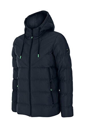 SİVAİST YENİ SEZON ERKEK LACİVERT SU VE RÜZGAR GEÇİRMEZ KAPÜŞONLU KALIN İÇİ KÜRKLÜ ŞİŞME KABAN&MONT