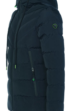 SİVAİST ERKEK LACİVERT SU VE RÜZGAR GEÇİRMEZ KAPÜŞONLU KALIN ŞİŞME MİGROGELLİ KABAN & MONT