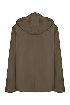 Erkek Yeşil %100 Su Geçirmez İç Cepli Çıkartılabilir Kapüşonlu Yazlık Mont