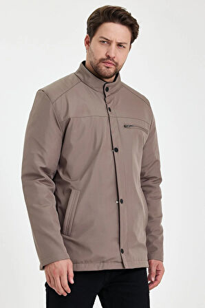 Krem İçi Kalın Kürklü Klasik Rüzgar Ve Su Geçirmez Mont&Kaban