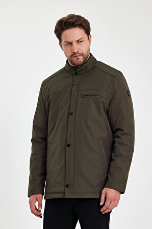 Yeşil İçi Kalın Kürklü Klasik Rüzgar Ve Su Geçirmez Mont&Kaban