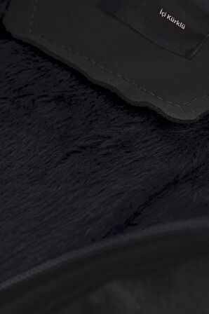 Siyah Erkek %100 Su Geçirmez İçi Polarlı İç Çepli Çıkartılabilir Kapüşonlu Softshell Mont&Kaban 
