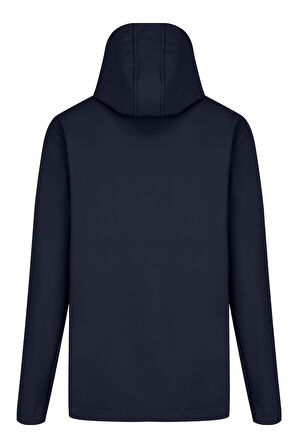 Lacivert Erkek %100 Su Geçirmez İçi Polarlı İç Çepli Çıkartılabilir Kapüşonlu Softshell Mont&Kaban 