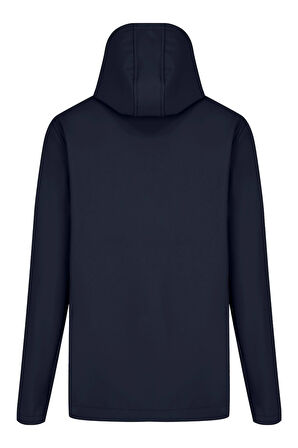Lacivert Erkek %100 Su Geçirmez İçi Polarlı İç Çepli Çıkartılabilir Kapüşonlu Softshell Mont&Kaban 