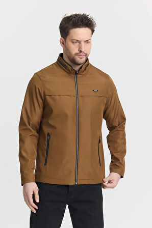 Kahverengi Erkek Pamuk Polyester Karışımlı Su Ve Rüzgar Geçirmez Mevsimlik&Yazlık Mont