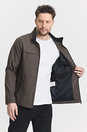 Yeşil Erkek Pamuk Polyester Karışımlı Su Ve Rüzgar Geçirmez Mevsimlik&Yazlık Mont