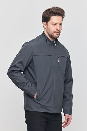 Yeni Sezon Erkek Antrasit İki İç Cepli Su Ve Rüzgar Geçirmez Mevsimlik&Yazlık Mont