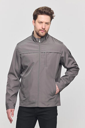 Yeni Sezon Erkek Açık Gri İki İç Cepli Su Ve Rüzgar Geçirmez Mevsimlik&Yazlık Mont