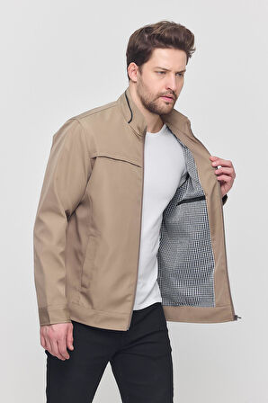 Yeni Sezon Erkek Bej İki İç Cepli Su Ve Rüzgar Geçirmez Mevsimlik&Yazlık Mont