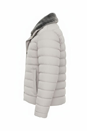 Erkek Krem Erkek Kışlık Şişme Kaban – Sıcak Tutan, Hafif ve Şık Tasarım