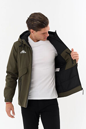 Erkek Yeşil Outdoor Su İtici Kapüşonlu Kaban – Rüzgar Geçirmez, Hafif ve Dayanıklı