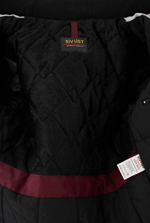 Erkek Gri Pamuk Polyester Karışımlı Kürklü Çıkartılabilir Kapüşonlu Mont&Kaban