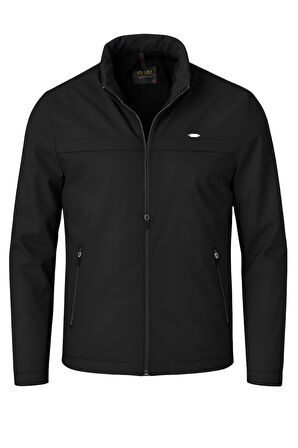 Erkek Siyah Pamuk Polyester Karışımlı Su İtici İçi Kürklü Kaban – Rüzgar Geçirmez, Hafif ve Dayanıklı