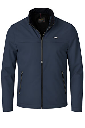 Erkek Lacivert Pamuk Polyester Karışımlı Su İtici İçi Kürklü Kaban – Rüzgar Geçirmez, Hafif ve Dayanıklı