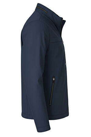 Erkek Lacivert Pamuk Polyester Karışımlı Su İtici İçi Kürklü Kaban – Rüzgar Geçirmez, Hafif ve Dayanıklı