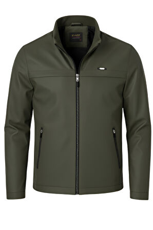 Erkek Yeşil Pamuk Polyester Karışımlı Su İtici İçi Kürklü Kaban – Rüzgar Geçirmez, Hafif ve Dayanıklı