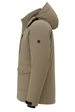 Erkek Kahverengi Outdoor Su Geçirmez Kapüşonlu Kışlık Kaban – Rüzgar ve Yağmura Dayanıklı