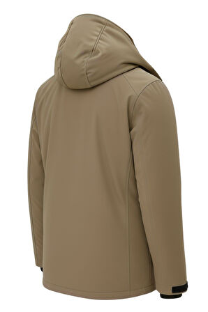 Erkek Kahverengi Outdoor Su Geçirmez Kapüşonlu Kışlık Kaban – Rüzgar ve Yağmura Dayanıklı