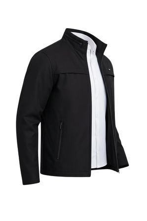 Siyah Erkek Pamuk Polyester Karışımlı Su Ve Rüzgar Geçirmez Mevsimlik&Yazlık Mont