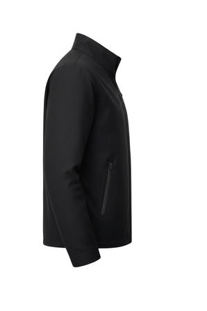 Siyah Erkek Pamuk Polyester Karışımlı Su Ve Rüzgar Geçirmez Mevsimlik&Yazlık Mont