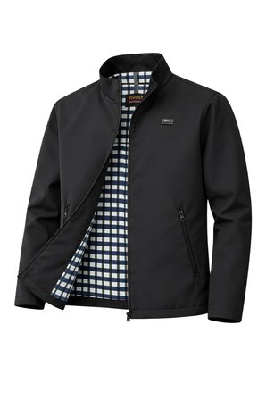 Siyah Erkek Pamuk Polyester Karışımlı Bonded Kumaş Su Ve Rüzgar Geçirmez Mevsimlik&Yazlık Mont