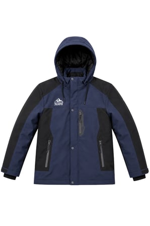 Erkek Lacivert Softshell Mont Kapüşonlu Kışlık Suya Dayanıklı Fermuarlı Cepli Outdoor Mont