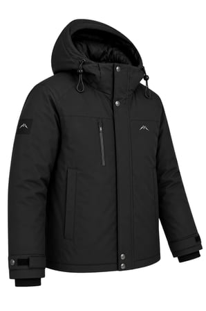 Erkek Siyah Kapüşonlu Kışlık Softshell Suya Dayanıklı Fermuarlı Cepli Outdoor Mont